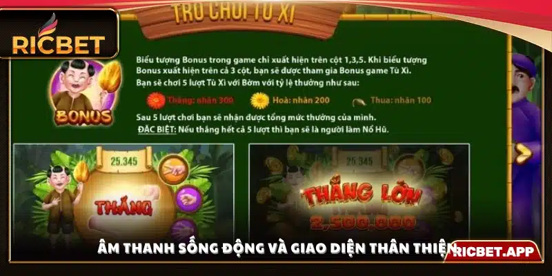 Hiệu ứng âm thanh chân thực, giao diện dễ thao tác 